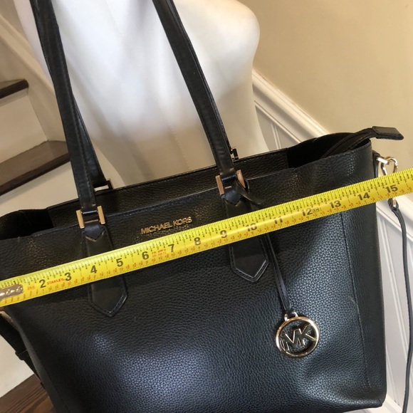 MICHAEL KORS Tumbled Black Leather Crossbody Satchel - Picture 10 of 17